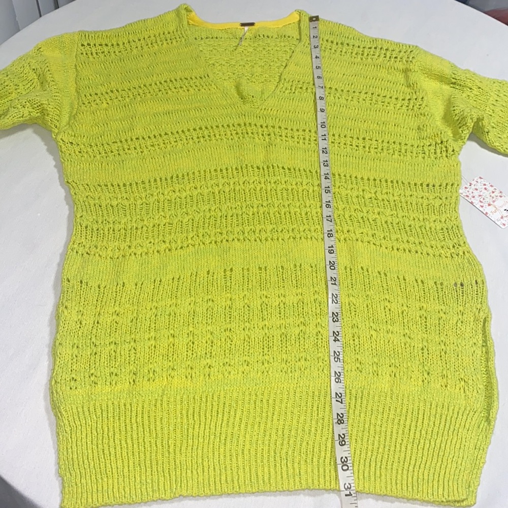 Free People Hot Tropics Pullover Sweater Limelight Combo M - Picture 9 of 12